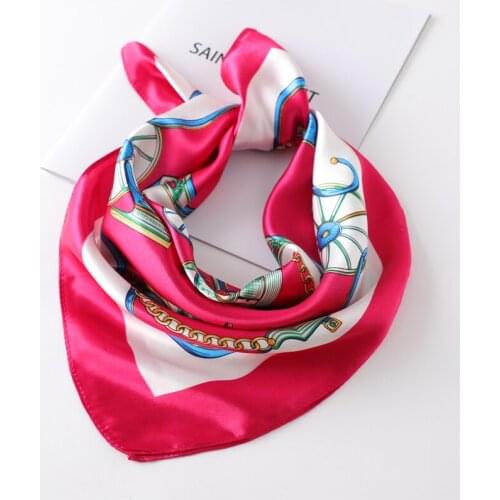 Lady Silk Square Scarf Fashion Female Shwal and Wraps Women Bandanas Print Foulard Female Neckerchief Accessories Summer New