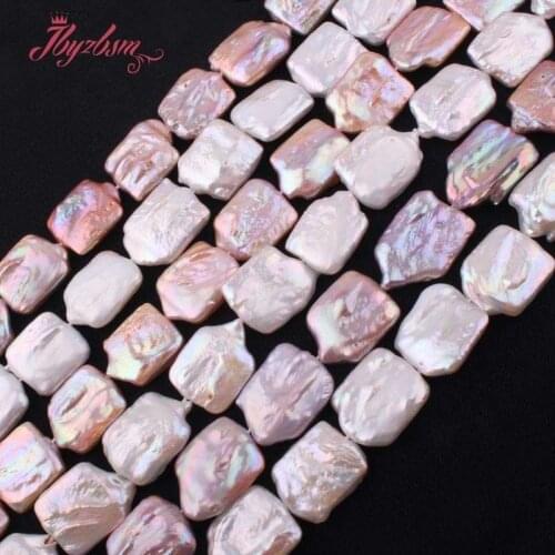 13x17mm Rectangle Freshwater Pearl Cultured Beads Natural Stone Beads For Necklace Bracelets Jewelry Making 15" Free Shipping