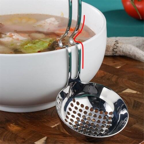 2PCS 304 Stainless Steel Spoon Set Soup Oil Filter Separation Rice Strainer Kitchen Utensils Gadget New Housewares Oil Spray Net