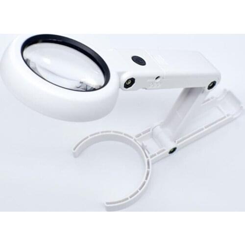 2 in 1 Magnifier Handheld Bracket 7X Magnification Reading Appreciation Magnifier USB Direct Charge with LED Light Magnifier