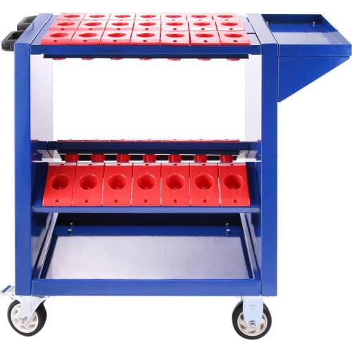 40 Taper Tool Holder CNC Tool Cart 35 Capacity CAT40 BT40 Service Carts with Wheels Heavy Duty Tool Cart
