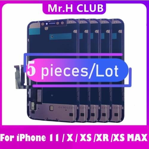 5 Pcs/Lot 5Pieces INCELL OLED LCD Screen For APPLE iPhone 11 X XR XS LCD Touch Display Digitizer Assembly Replacement Tested