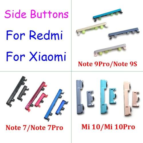 2pcs/lot,New Side Keys Power and Volume Buttons Replacement For Xiaomi Redmi Note 9 Pro 9S
