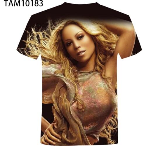 American Singer Mariah Carey 3D Printing Youth Summer Fashion Short Sleeve t-shirt mens Children Street Cool Oversized Top
