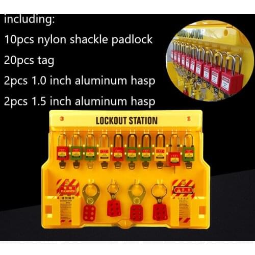 Free delivery , large Lockout Station with Cover Includes 10 padlocks 2pcs 1inch hasp 2pcs 1.5inch hasp 20pcs tag
