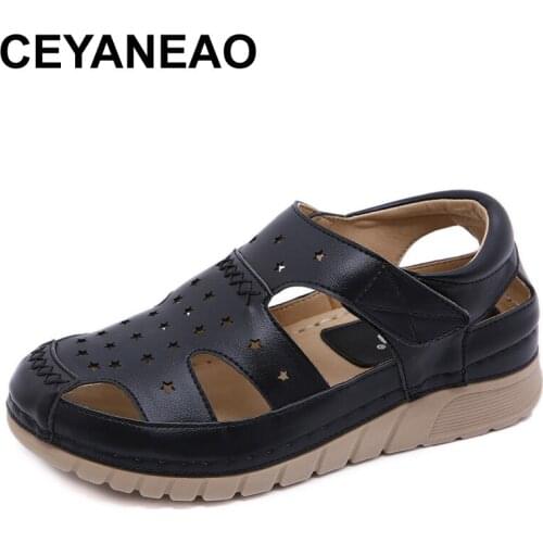 CEYANEAO Women Shoes Autumn Casual Female Sneakers Round Toe 2020 Fashion Women Flats Autumn Modis Dress New Grandma Plus Size
