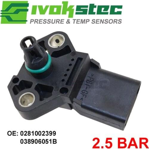New 2.5 Bar Boost Pressure MAP Sensor For Seat Alhambra Altea Cordoba Ibiza Leon Toledo 1.4 1.8 1.9 TDI 038906051B 03G906051D