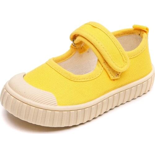 New Kids Flats Candy White Breathable Solid Shallow For Girls Little Boys Flat Casual Children Canvas Shoe Size 21-32 2-10 Year