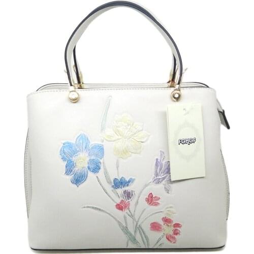 Designer Flowers Embossed Totes Ladies Fashion Luxury Women Handbags Genuine Leather Famous Popular Pattern Real Leather
