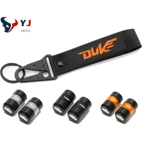 For KTM Duke 125 200 250 390 RC390 690 790 1190 1290 Motorcycle Tyre Valve Air Port Cover Stem Cap Embroidery Key Chain Keychain