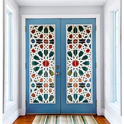 Funlife 200x77cm Self-adhesive Colorful Kaleidoscope 3D Door Decals of Bedroom Party Door Wall Decoration Door Stickers