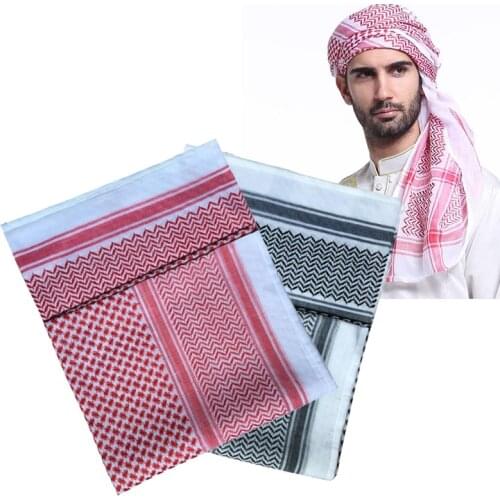 Islamic Keffiyeh Arab Scarf Shawl for Men Muslim Traditional Costumes Accessories Turban Praying Hat Plaid Head Scarf Keffiyeh