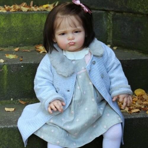 NPK 27inch Reborn Doll Kit Lifelike Baby Grace Half Body with Connetors and Cloth Body DIY Unfinished Blank Doll Parts