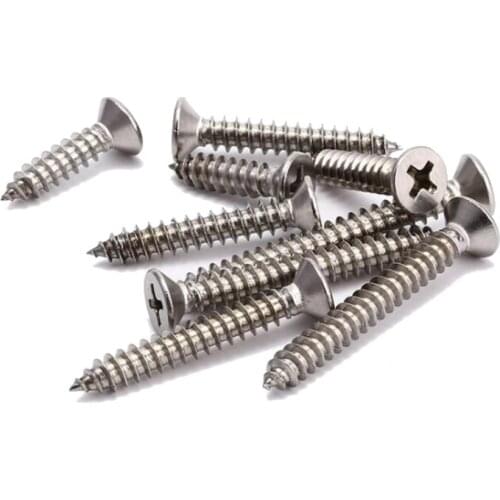 M1 M1.2 M1.4 M1.7 M2 M2.2 M2.6 304 Stainless Steel Countersunk Cross Head Flat Self Tapping Screws