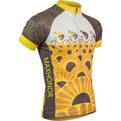 CustomizedCycling jersey men summer cycling top yellow jersey team Creative bike clothing bicycle wear