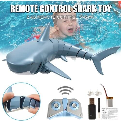 Mini Remote Control Toy Electric RC Boat Shark Swim in Water for Kids Gift 2.4GHz 4 Way Operation BM88