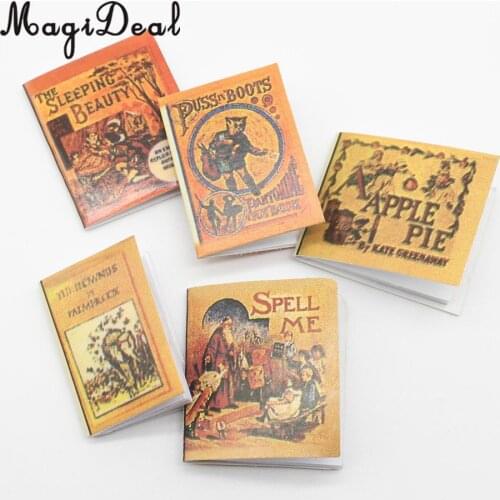 1/12 Dollhouse Miniature Accessories 5pcs Page-turning Books Model Rooms Life Scenes Decor