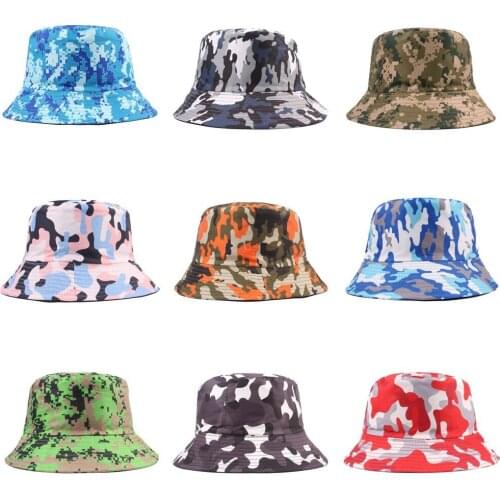 Men Camouflage Casual Cotton Fisherman Bucket Hat Outdoor Military Hunting Cap