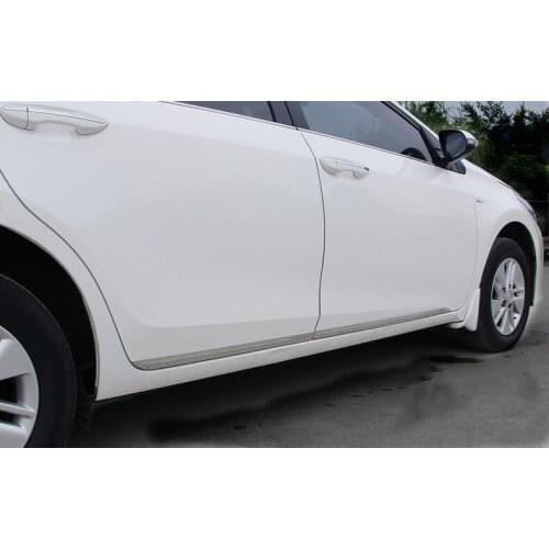 Car styling ABS/stainless steel chrome side door body trim stick strip lamp panel molding 4pcs for Toyota corolla 2014-2018