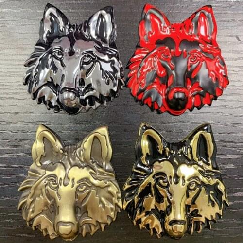 New Metal Wolf Head Car Sticker Logo 3D Auto Emblem Motorcycle Sticker Car Styling for Ford Lada Mazda Kia Fiat Bmw