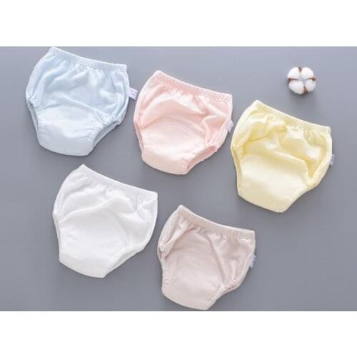 6pcs/lot Summer Training Pants Leakproof Washed Waterproof Pure Cotton Baby Diapers Reusable Nappies Baby Infants Training Pants