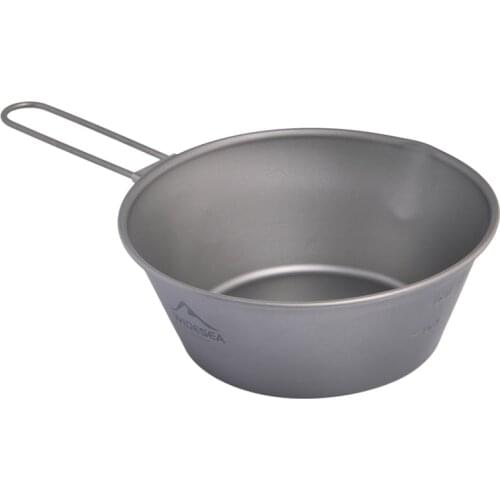 WIDESEA Camping Titanium Bowl Tableware Cookware Foldable Handle Outdoor Cup Tourism Pot Hiking Backpacking Picnic
