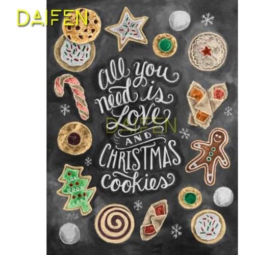 Full Round Diamond painting Cross stitch DIY 3D Diamond mosaic Full Square Diamond embroidery Christmas gingerbread Man Donut