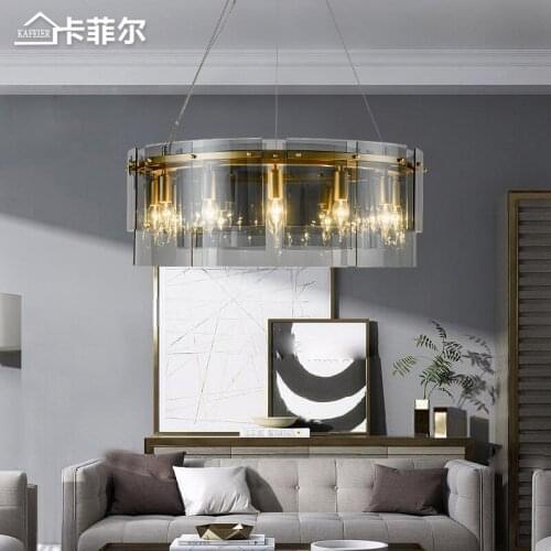 Postmodern living room chandelier dining room lamp simple creative light luxury designer glass bedroom study chandelier
