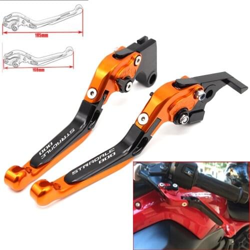 Motorcycle CNC Adjustable Foldable brake Clutch Levers for MV Agusta Stradale 800 Stradale800 2015-2016 with Logo(Stradale 800)