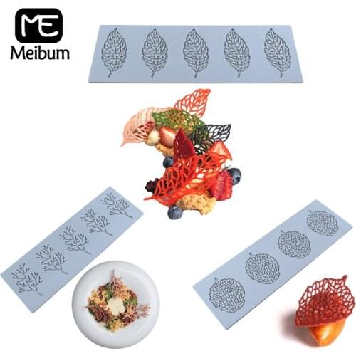 Meibum Leaf Silicone Lace Mat Fondant Mold Cake Decorating Tools Gumpaste Chocolate Molds Sugarcraft Bakeware Baking Tool