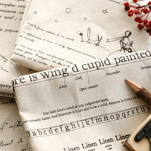 English Letter upholstery Fabric Printed cotton and linen fabric by meter for DIY sofa pillow cloth tablecloth linen fabric