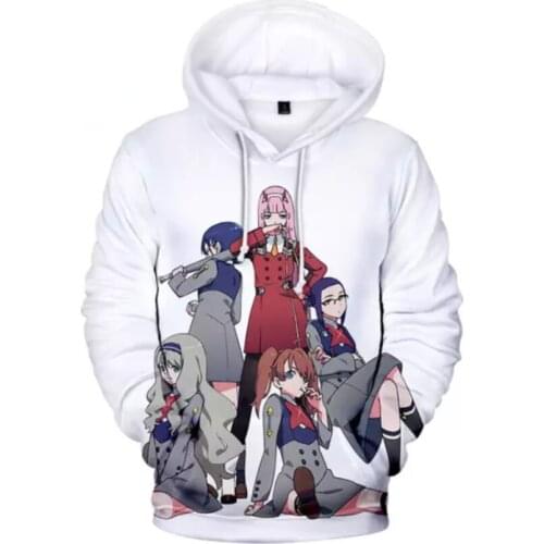 Aikooki Anime DARLING in the FRANXX Hoodie 3D Sweatshirt Men/women Harajuku Hooded Hip Hop Sweatshirts Long Sleeve Hoodies