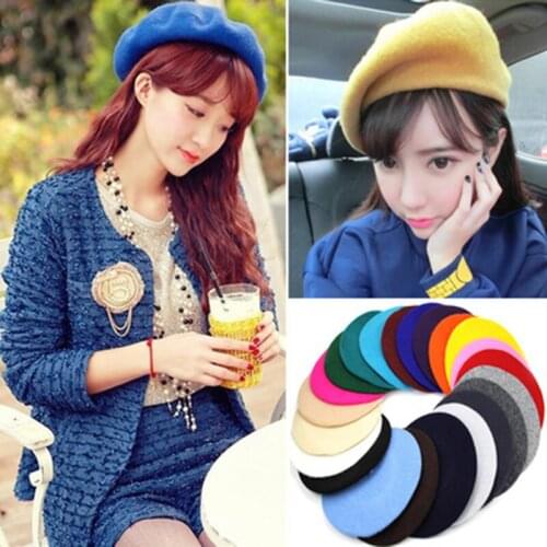 Lady Summer Berets Hat Princess Hat Women Vintage Berets Solid Color Caps Female Bonnet Warm Cap