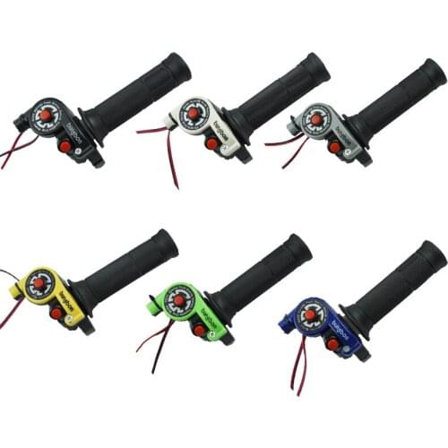 1 Pair 22mm 7/8'' Motorcycle Twist Throttle Grip with Cable handlebar Accelerator with Engine On/Off Button for Honda Yamaha