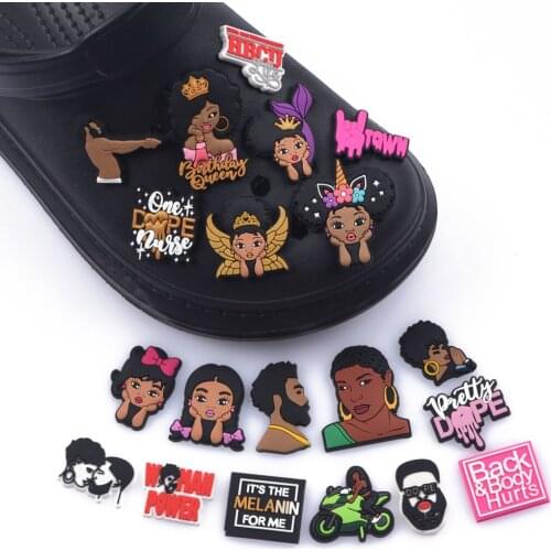 1 Piece Of Black Element Shoes Decorations Magic Queen Shoe Accessories Decoration Fitting Crocodile Leather Childrens Gift