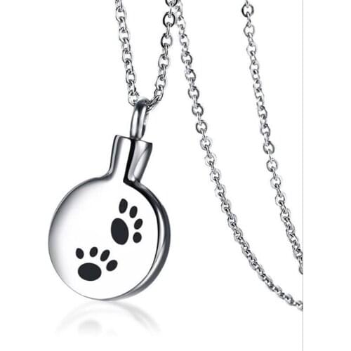 1PC Openable Container Ashes Necklace Cremation Jewelry Dog Paw Urn Necklace for Ashes Eternity Stainless Steel Ashes Necklace