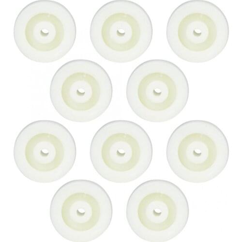 10Pcs 2in Nylon Wheel 20KG Maximum Load Nylon Round Pulley Caster Roller Wheel