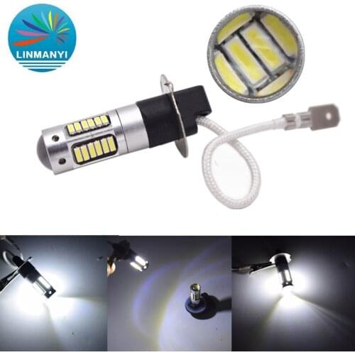 2pcs H1 H3 881 880 30W 4014 LED for white headlight fog lamp kit bulb lamp 30SMD 6000K PY24W For turn signal
