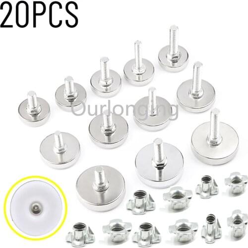 20PCS Adjustable Metal Furniture Feet Levelers Legs Replacement Heavy Duty for Sofa Office Table Desk Couch Cabinet TV Stands