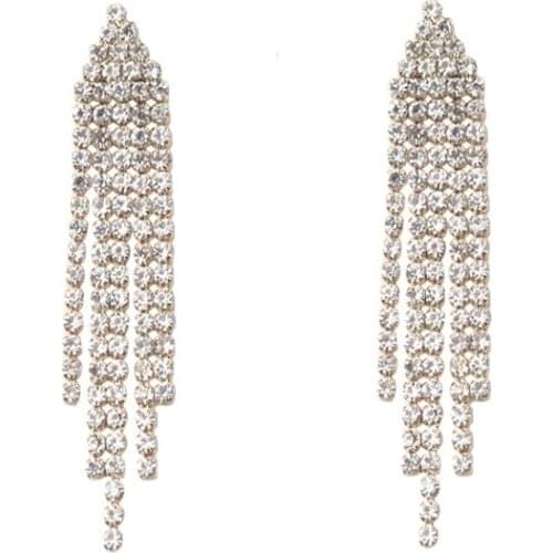 2021 New Arrival Brand Tassel Long Earrings Shine Colorful Temperament Sexy Fashion Ins Handmade Jewelry