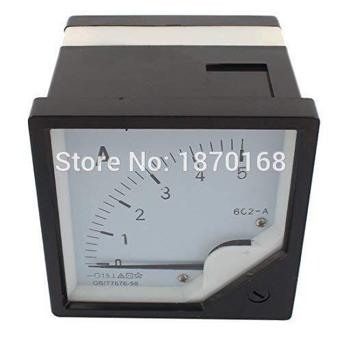 6C2 80mm x 80mm Square Panel DC 5A Analog Meter Ammeter