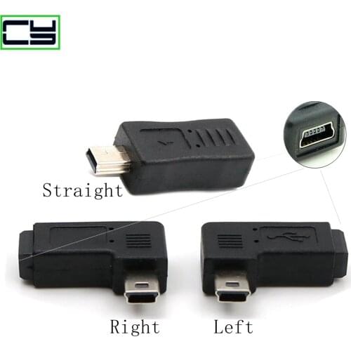 90 Degree Mini USB 5pin Male to Female Data Sync Adapter Plug Mini USB Connector