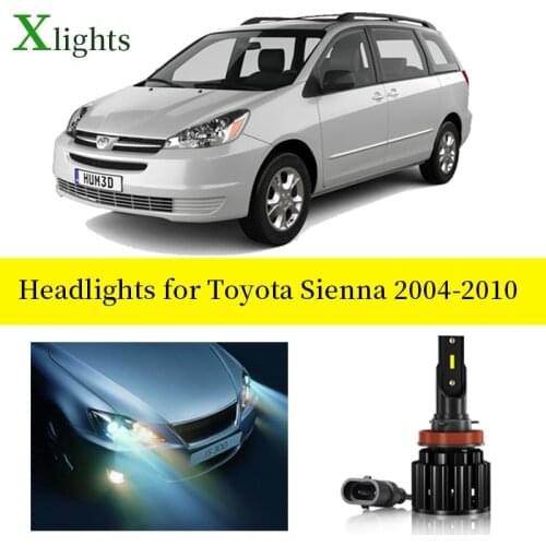 Car Led Headlight Canbus Bulb For Toyota Sienna 2004 2005 2006 2007 2008 2009 2010 Low Beam High Beam Lamp Auto Accessories