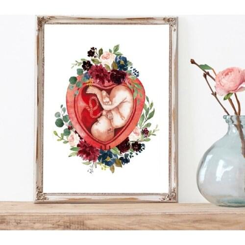 Pregnancy Watercolor Floral diamond rhinestone painting Midwife Gift Gynecologist diamond embroidery cross stitch hobby decor