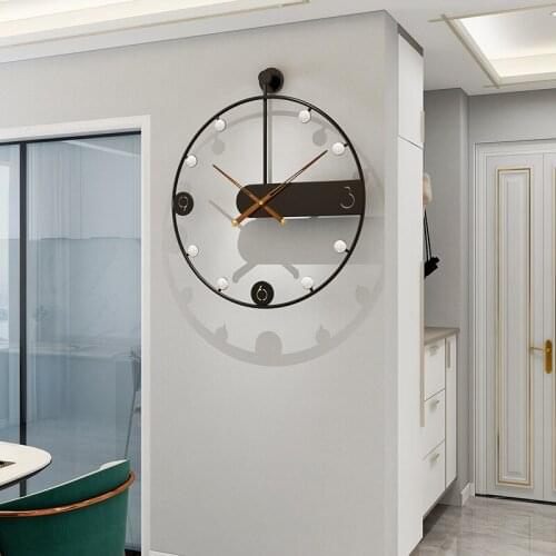 Wrought Iron Clock Diamond Living Room Wall Clock Fashion Household Clock Light Luxury Decoration Wall Hanging Watch