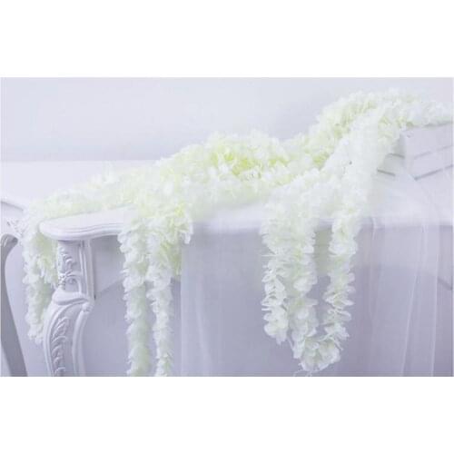 1M Long Artificial Silk Flowers Wisteria Vine Rattan Fake Flower Table Centerpieces Wedding Decoration Garden Home Wall Flower