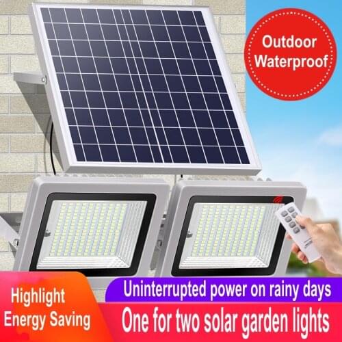 Double Head 80W 120W 200W 400W 600W LED Solar Floodlight IP66 Outdoor Waterproof Garden Square Street Flood Light Remote Control