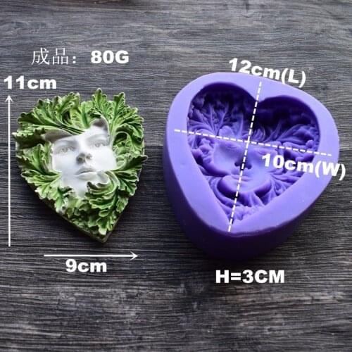 Girl leaf shape silicone cake mould DIY handmade soap mold Plaster mold Chocolate baking Cake decoration 1456