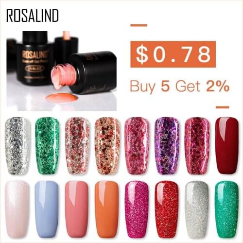 ROSALIND Hybrid Gel Nail Polish Semi Permanent Nail Art All For Manicure Set UV Nails Gel Polish Varnish gel lak Base Top Coat