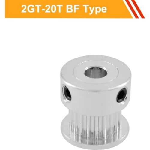 GT2 20T Timing Pulley 7mm/11mm Belt Width 2GT Type Gear Belt Pulley 4/5/6/6.35/8mm Bore Aluminium Pulley Wheel for CNC Machine